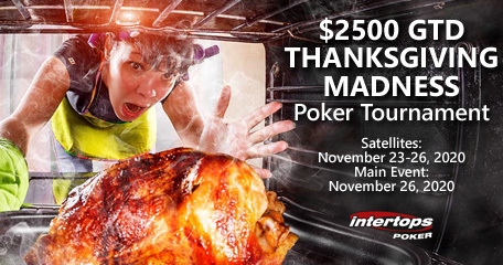 Intertops Poker announces $2500 Thanksgiving Madness Poker Event with Satellites