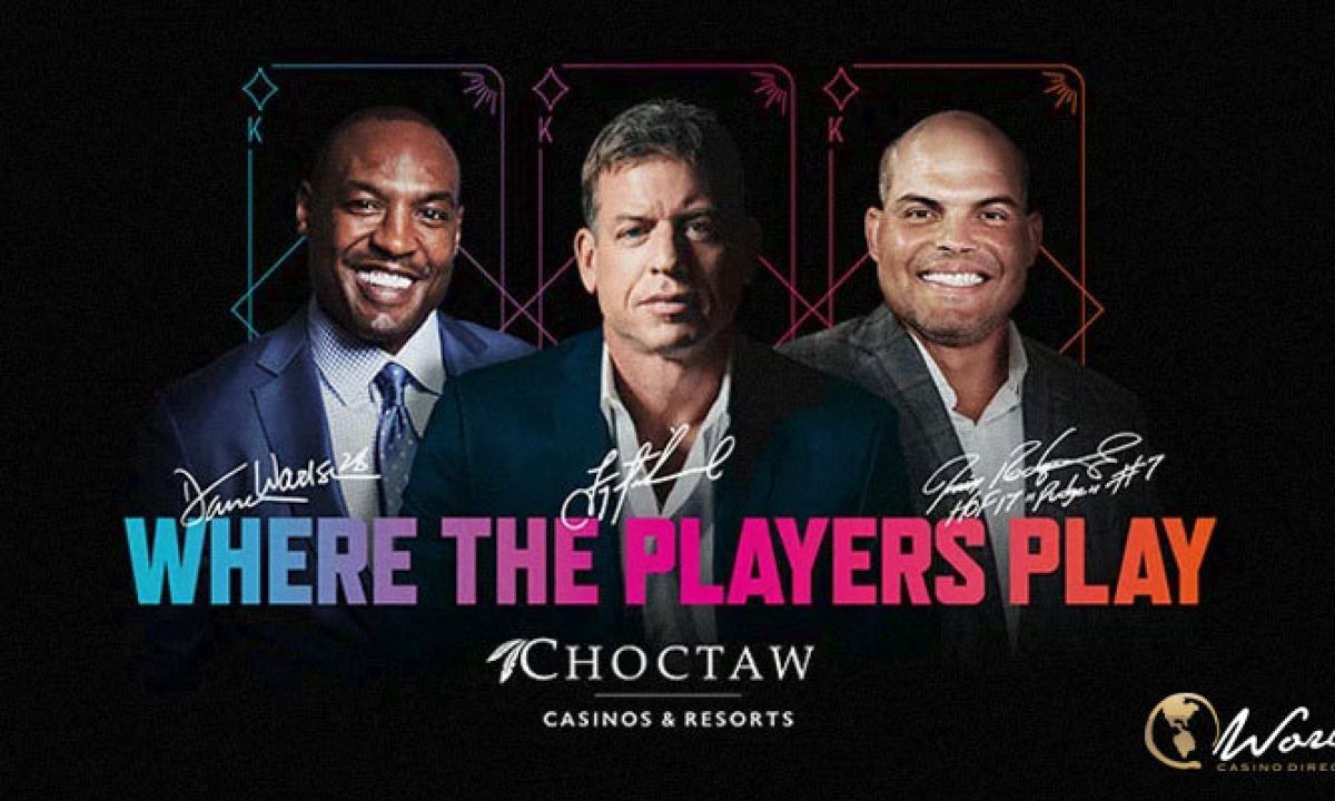 Choctaw Casinos & Resorts Sign Pudge, Aikman and Woodson